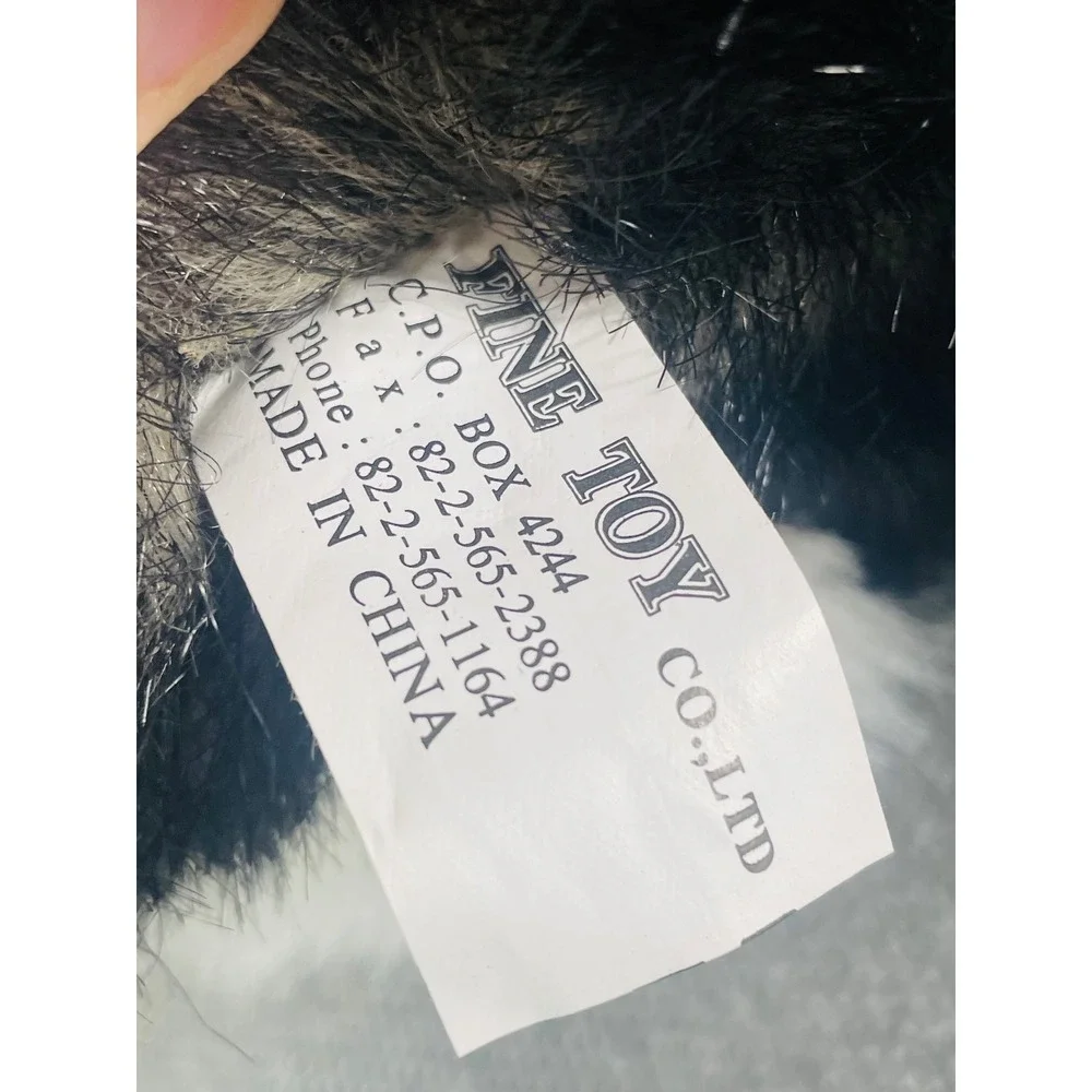 Vintage Siberian Husky Mom & Puppy Plush Stuffed Animal Gray White Tags 10